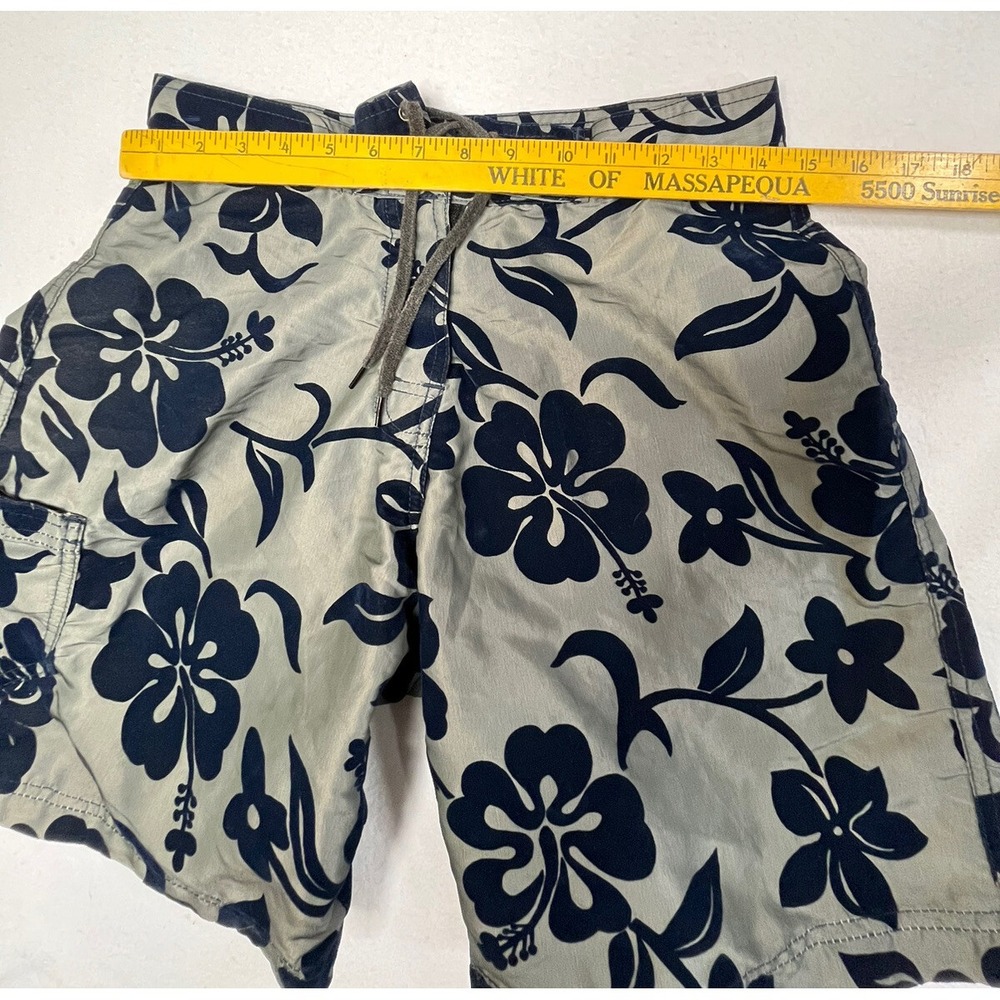 BULLHEAD Mens 29 Board Shorts Burnout Velvet Nylon Dark Blue Gray Made In USA - Picture 8 of 14